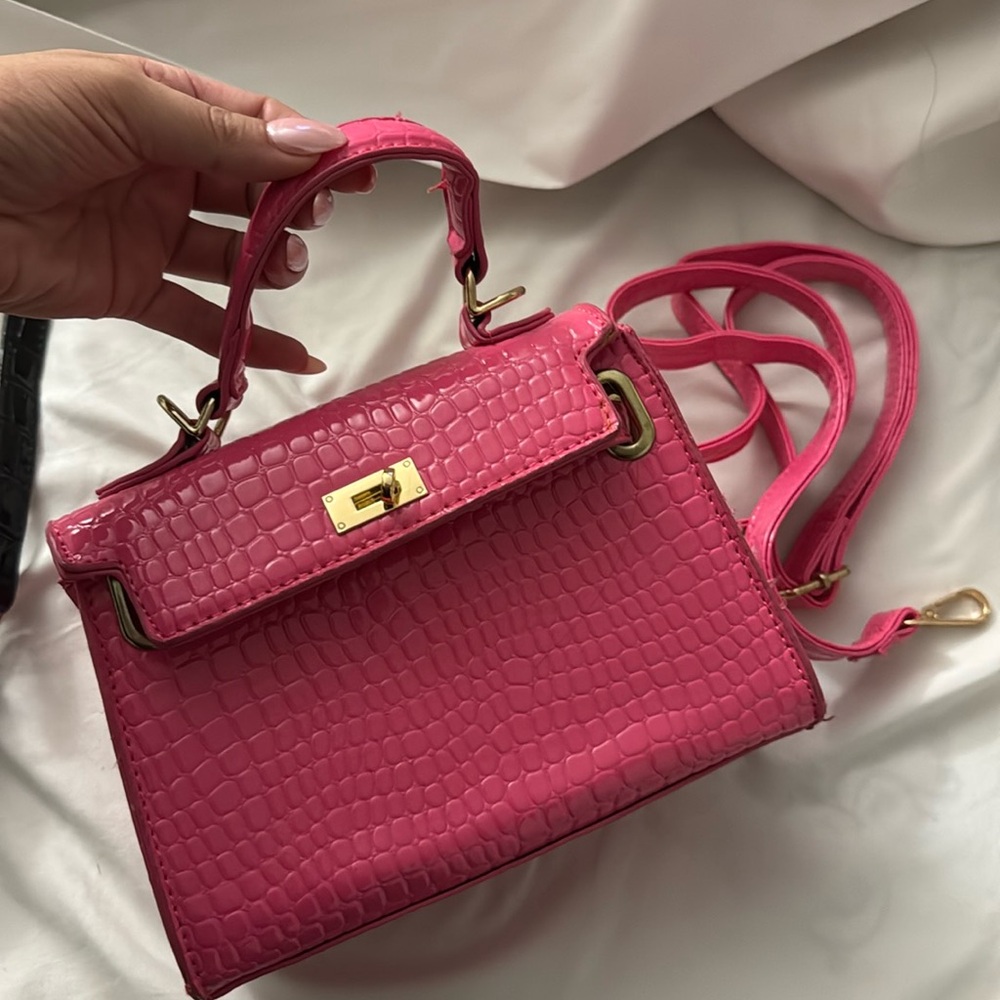 Hot pink croc bag